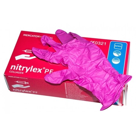 Rękawiczki nitrylowe RÓŻOWE, bezpudrowe  I nitryl I rozmiar L op. 100sztuk